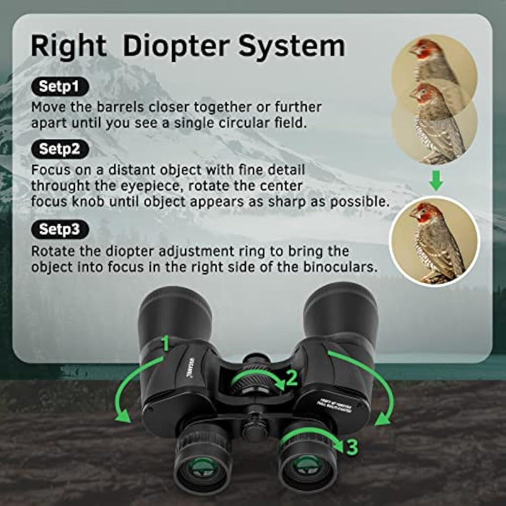 Uscamel 20x50 High Power Binoculars | Waterproof BAK4 Prism for Birding