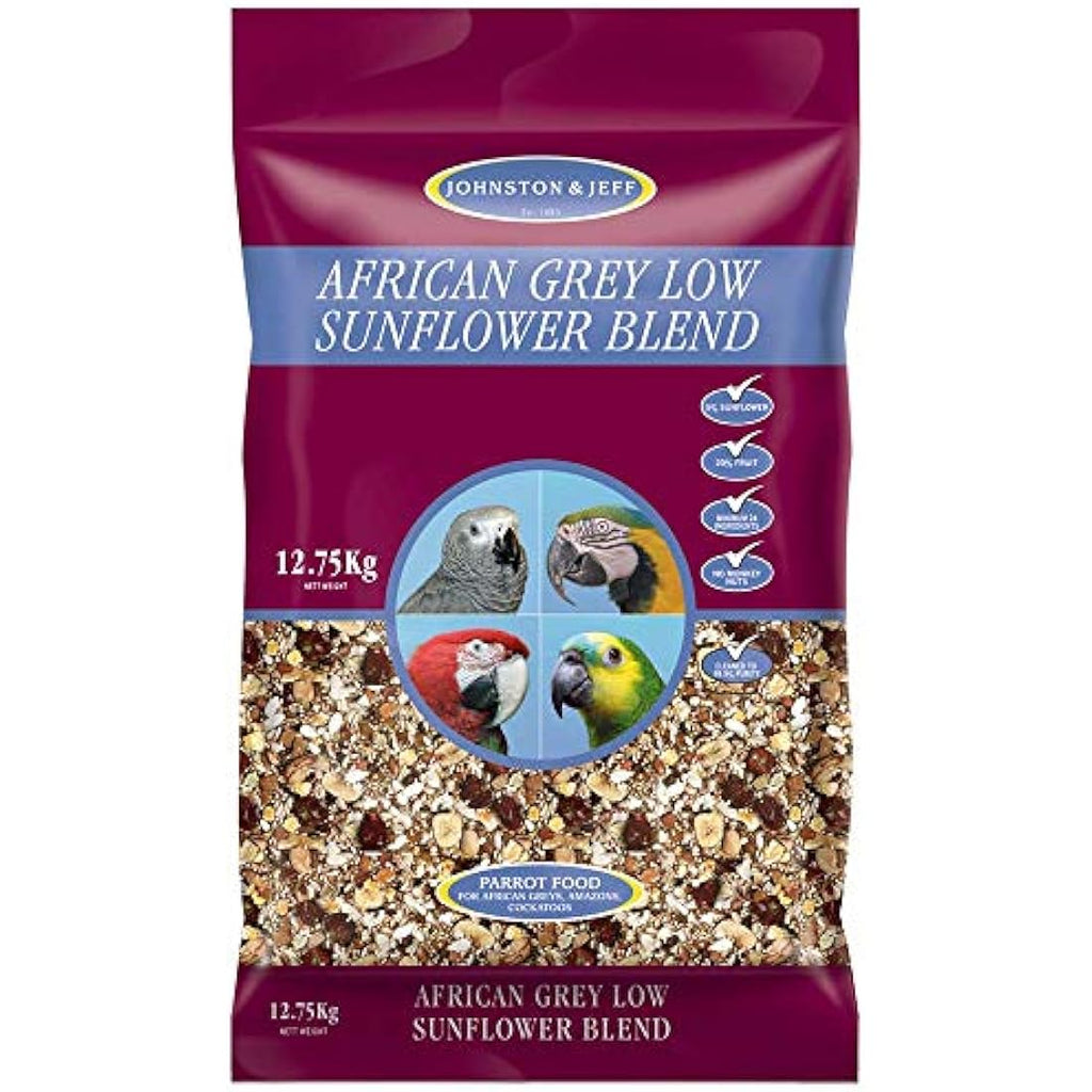 Johnston & Jeff Low Sunflower Parrot Food for African Greys, 12.75kg
