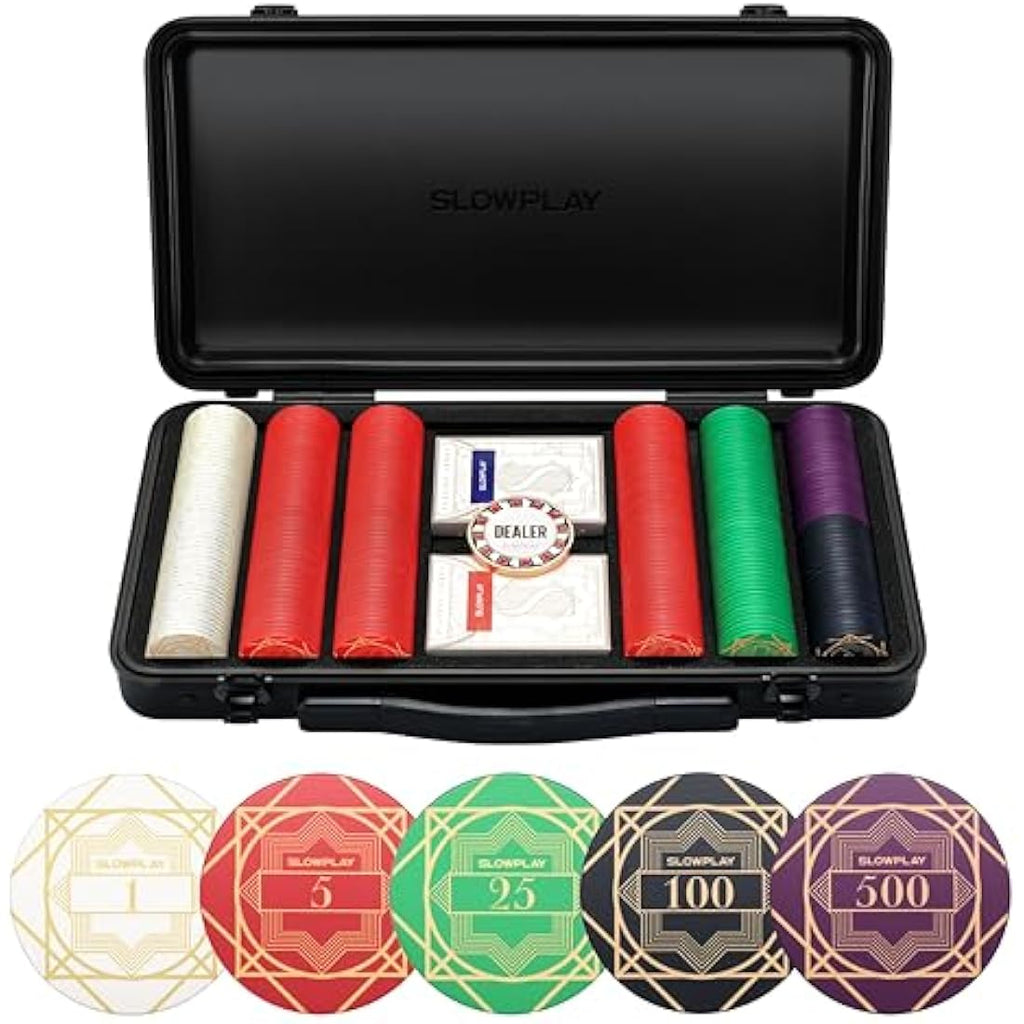 SLOWPLAY ACES Poker Set | 300 Numbered Casino Chips by