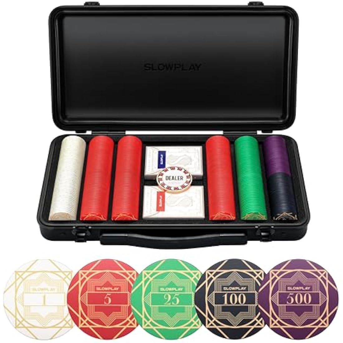 SLOWPLAY ACES Poker Set | 300 Numbered Casino Chips by