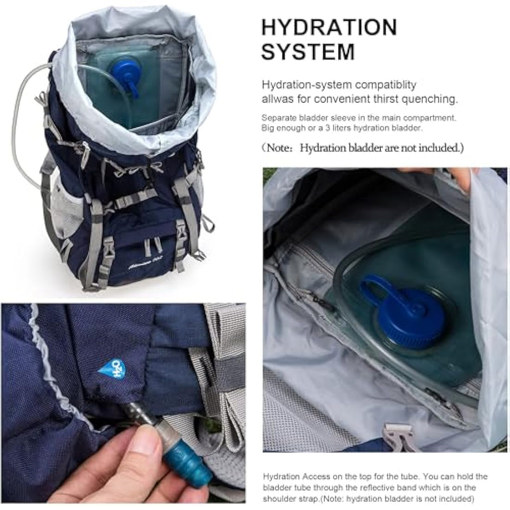 Mountaintop 70L Hiking Backpack – Internal Frame Water-Resistant Rucksack