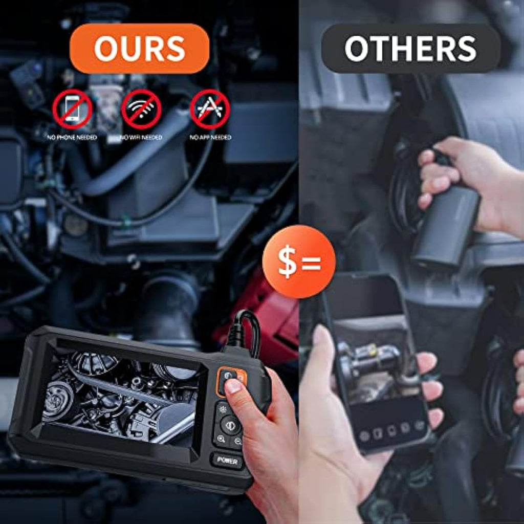 1080P HD Borescope – 4.3" LCD Inspection Camera with 16.5ft Cable