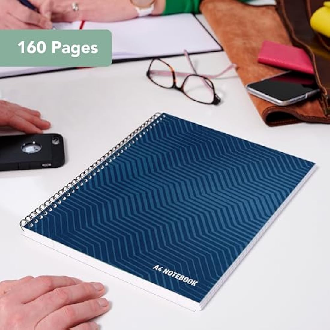 Summit A4 Wirebound Hardback Notebook, Ruled, Blue, 10 Pack