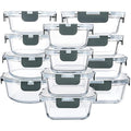 MCIRCO 24-Piece Glass Food Storage Containers | Airtight Meal Prep Set