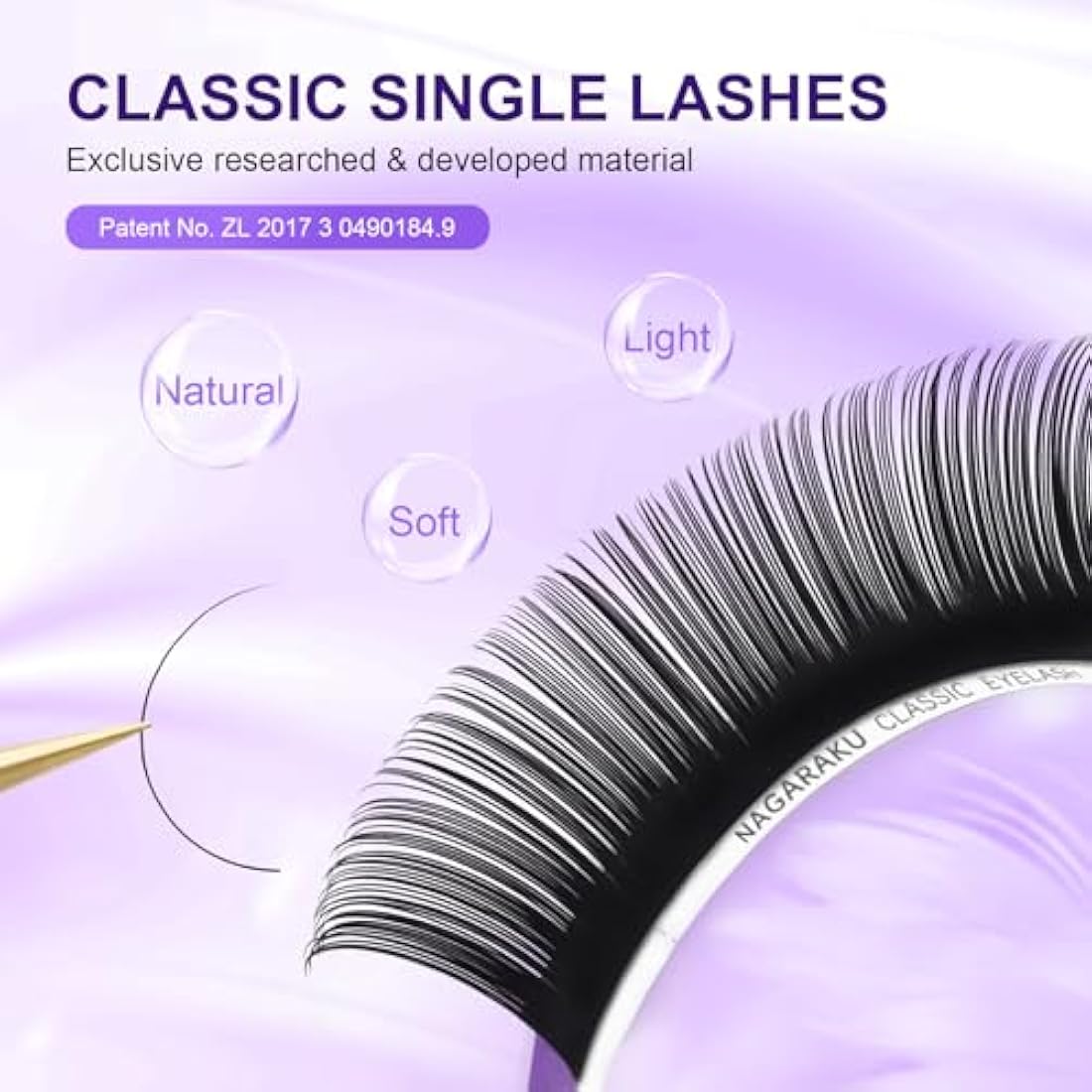 NAGARAKU Classic Eyelash Extensions | Matte Black Soft Single Lashes