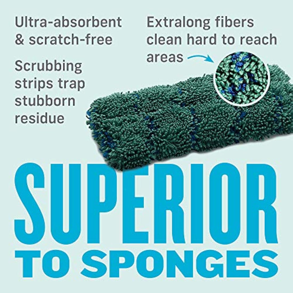 E-Cloth Kitchen Whizz | Non-Scratch Microfiber Scrub Sponge, Green, 10 Pack