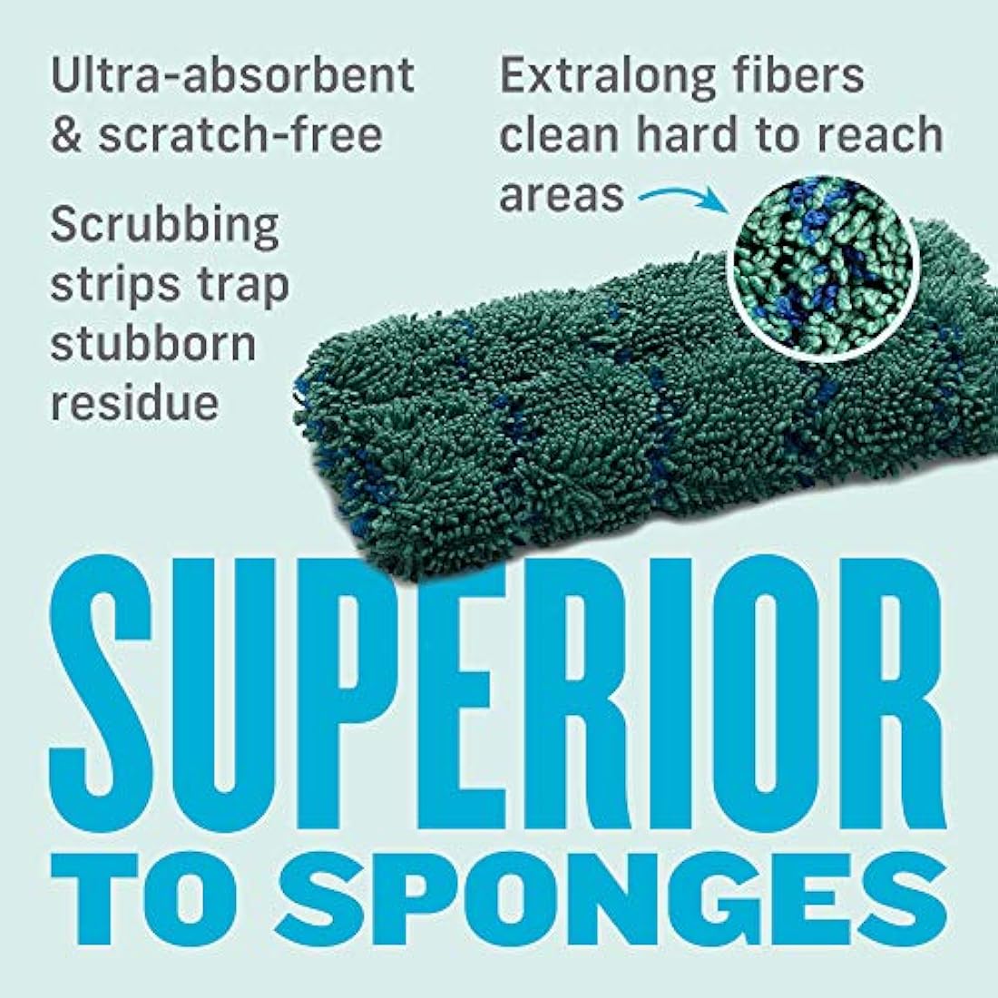 E-Cloth Kitchen Whizz | Non-Scratch Microfiber Scrub Sponge, Green, 10 Pack