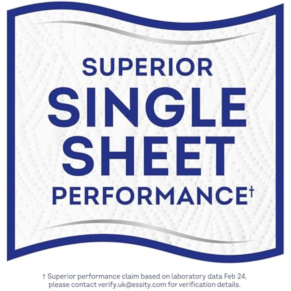 Plenty Kitchen Towel | 6 White Rolls | 2-Ply Absorbent Paper Sheets