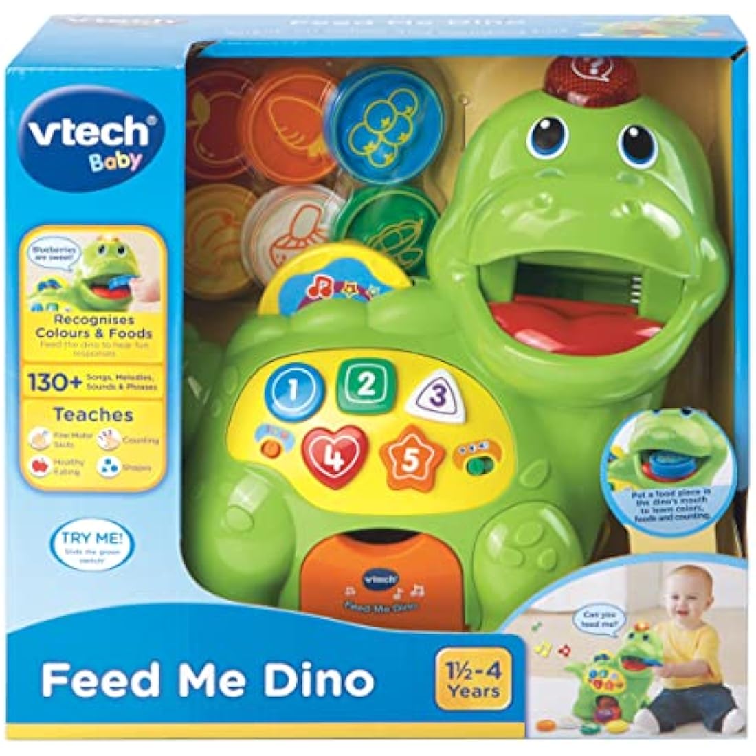 VTech Feed Me Dino – Interactive Musical Educational Toy for Toddlers