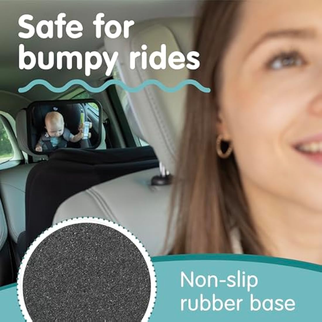 Onco Baby Car Mirror – Shatterproof Rear View Mirror with 360° Rotation