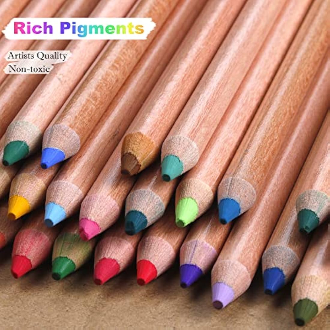 KALOUR Pro Pastel Chalk Colored Pencils | 50 Color Drawing Art Set