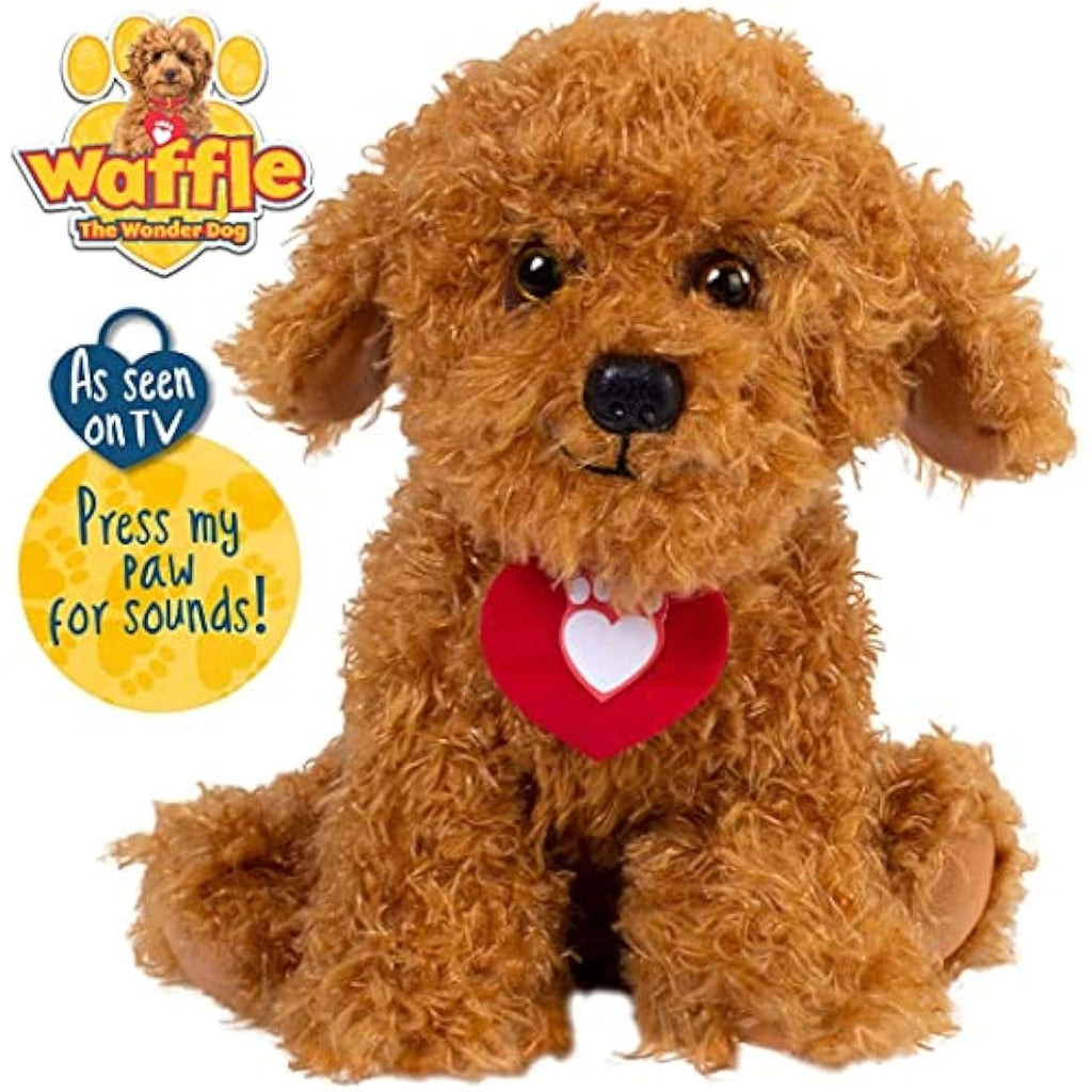 Waffle the Wonder Dog Soft Toy with Sound – Brown Plush Stuffed Animal
