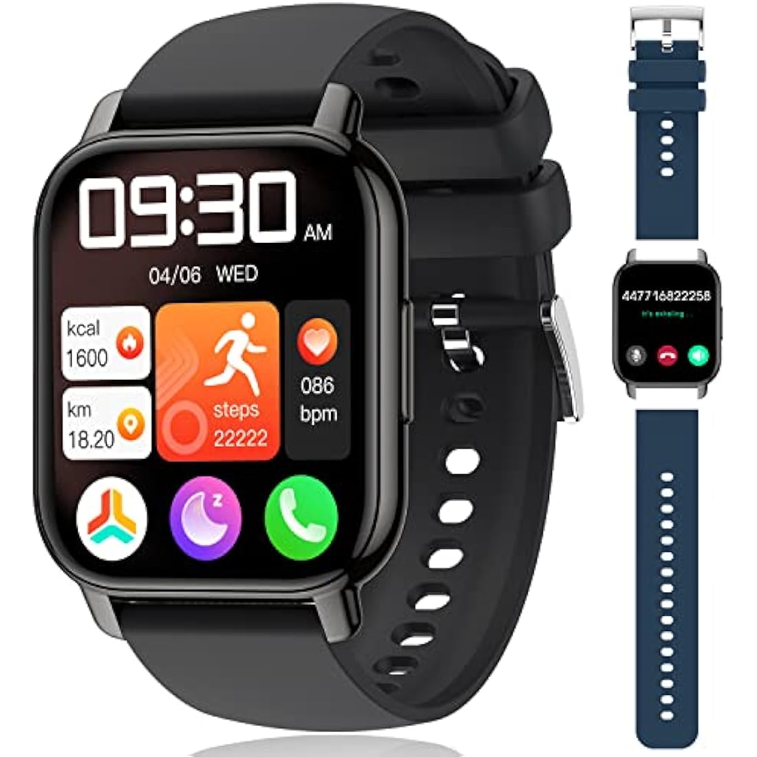 Popglory Smart Watch - 1.85" Fitness Tracker with Bluetooth Calling