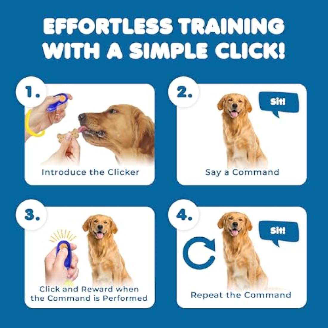 Jolof Store Dog Training Clickers with Wrist Bands - 7 Pack Set