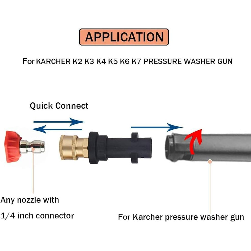 Stone Banks Pressure Washer Adapter for Karcher K2-K7 | 1/4" Quick Connect