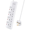 PARTH 4 Way Extension Lead with Individual Switches | 2m Power Strip