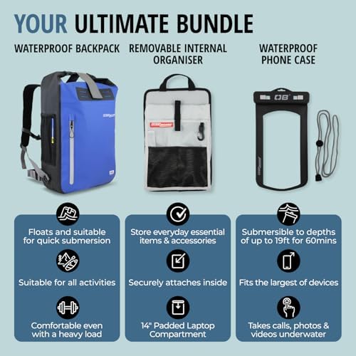 Waterproof Explorer Backpack Bundle with Phone Case