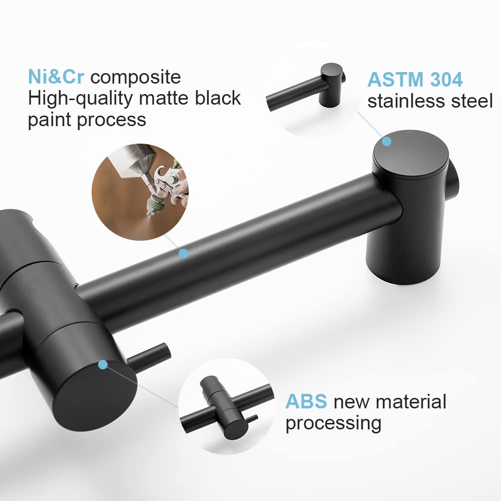 OFFO 100cm Shower Riser Rail | Adjustable Matte Black Stainless Steel