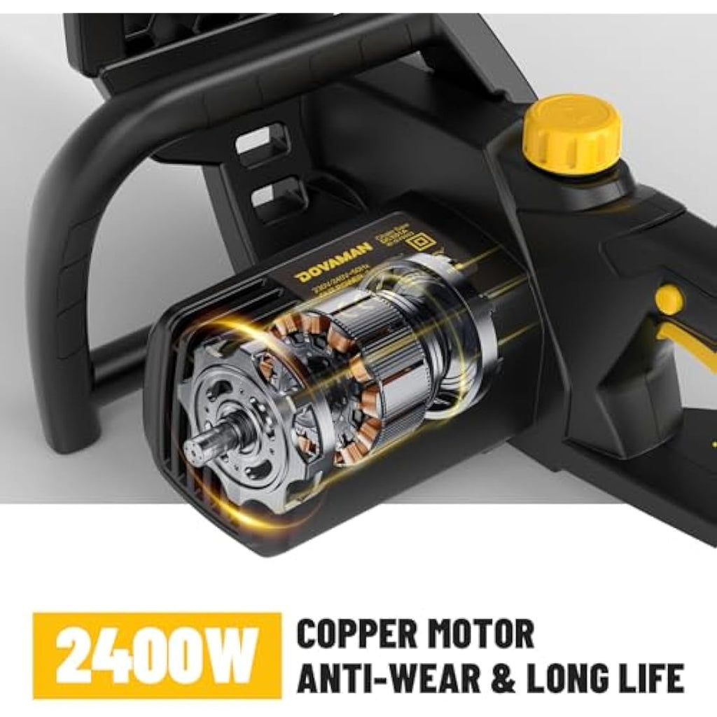 DOVAMAN 2400W Electric Chainsaw – 16 Inch Oregon Bar with 2 Chains