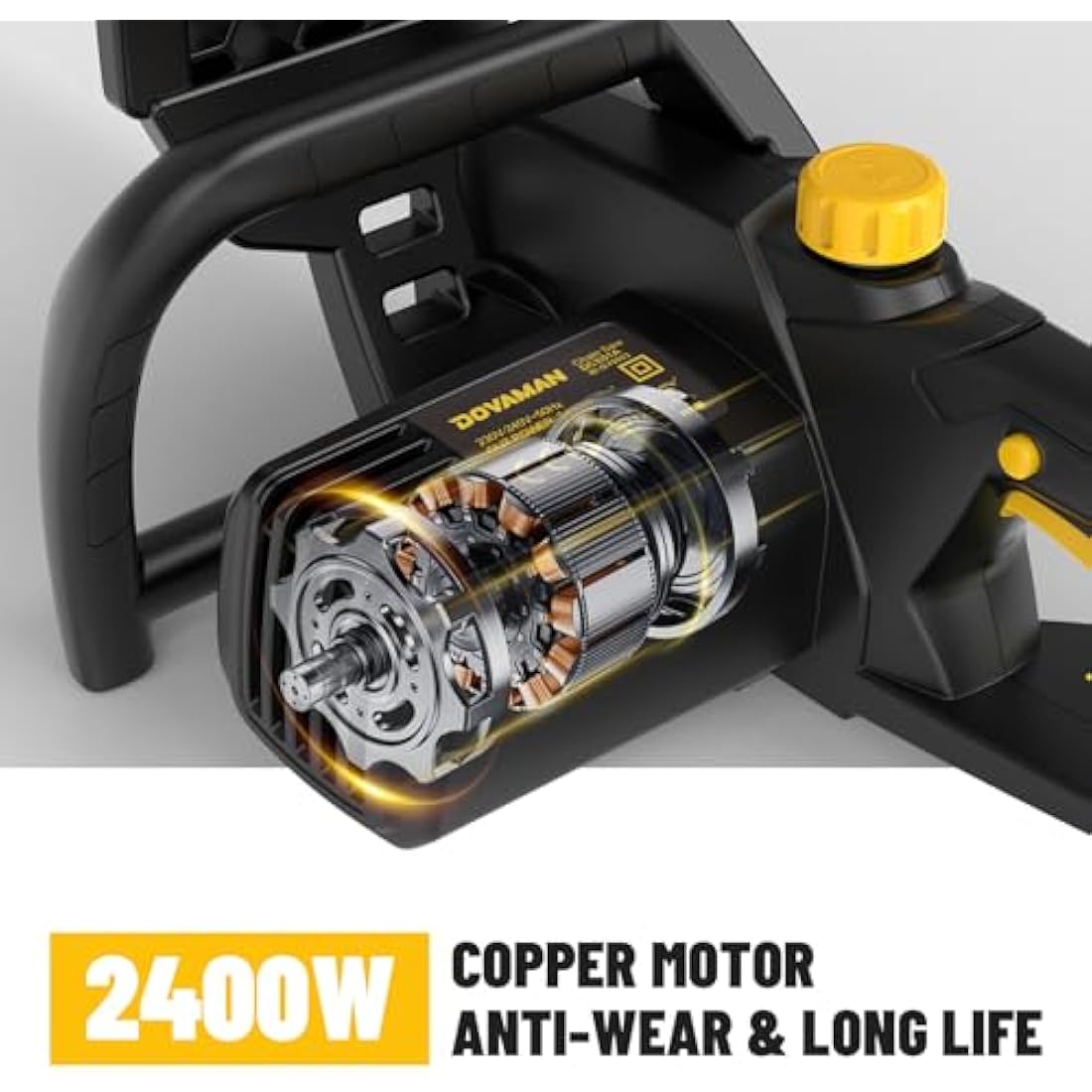 DOVAMAN 2400W Electric Chainsaw – 16 Inch Oregon Bar with 2 Chains