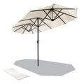 VOUNOT 3m Rectangular Garden Parasol – Large Patio Umbrella, Beige