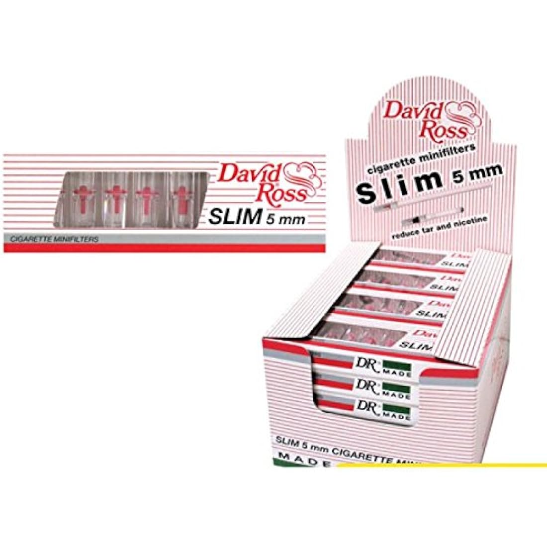 David Ross Slim 5mm Cigarette Filters – Tar Reduction – 24 Packs