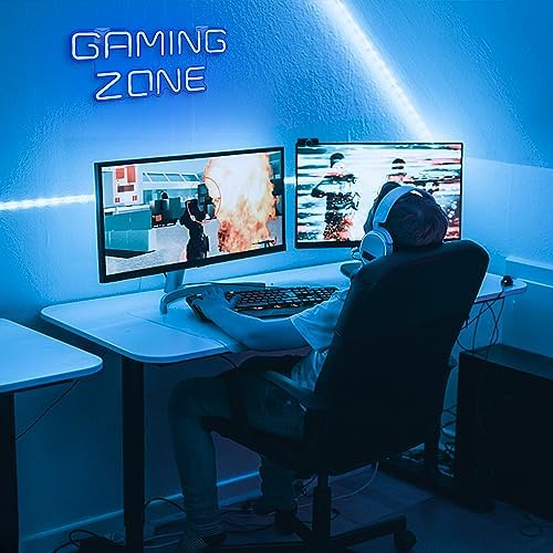 ineonlife Gaming Zone Neon Sign – Blue LED Wall Decor for Game Rooms
