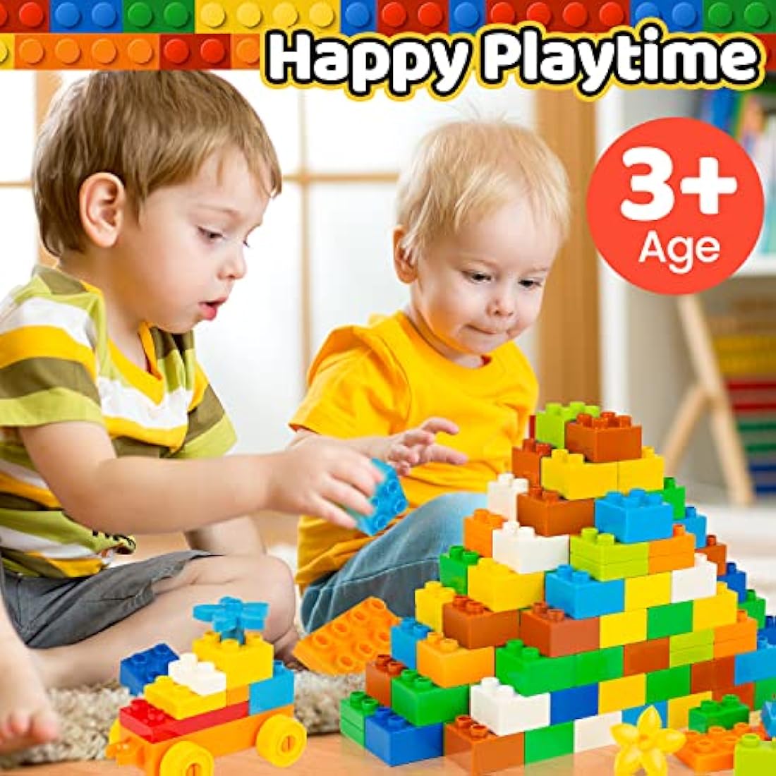 WYSWYG Big Building Block Set – 240 Piece STEM Bricks for Toddlers