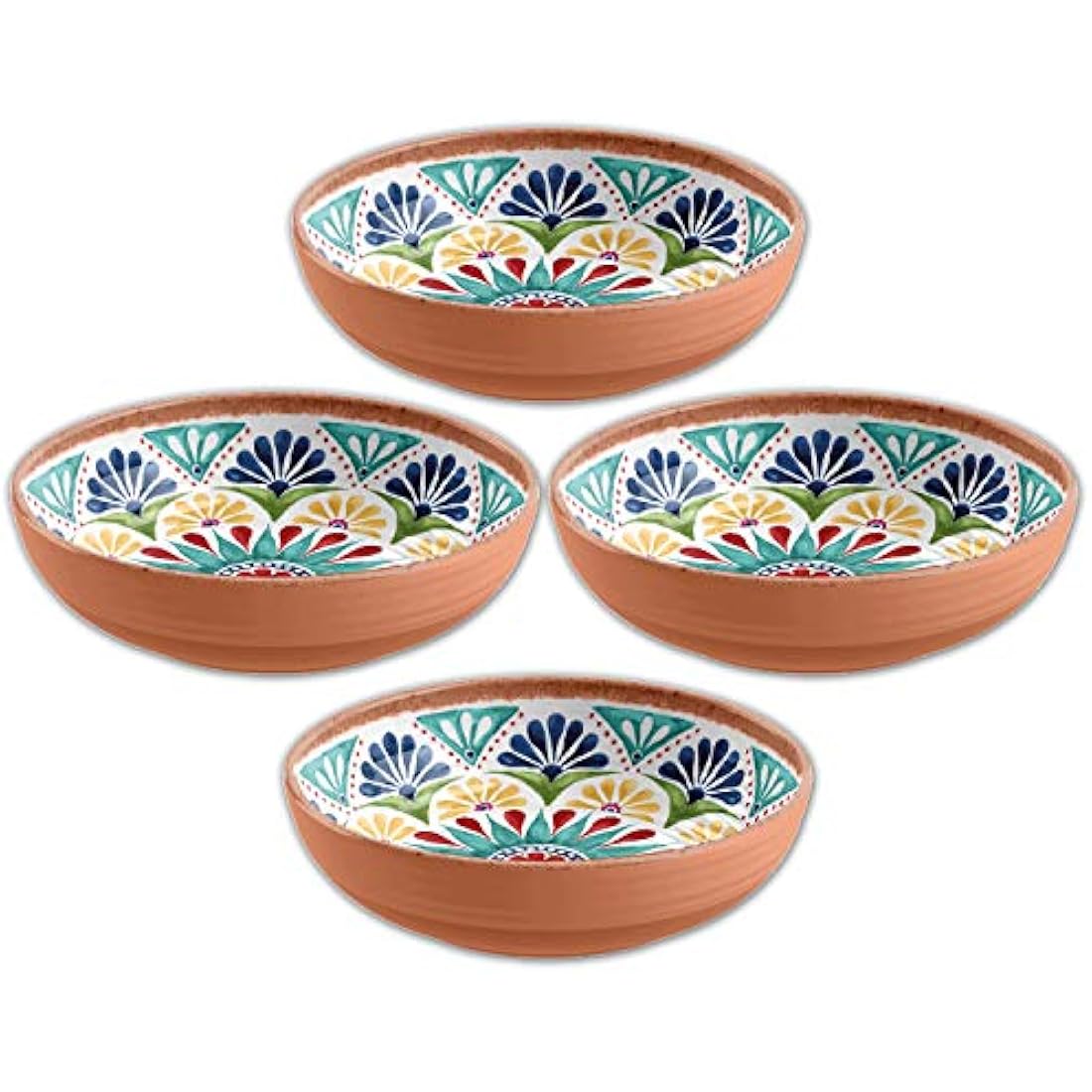 Auntie Morags Rio Medallion Melamine Cereal & Pasta Bowls – Set of 4