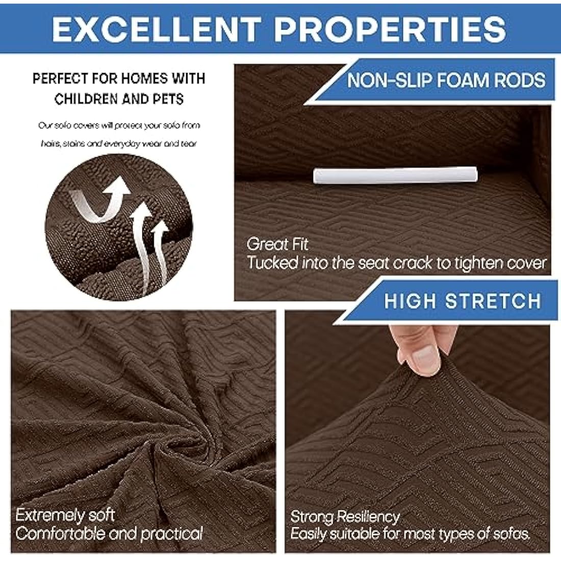 XINEAGE Stretch Jacquard Sofa Cover – 3 Seater Non-Slip Couch Protector