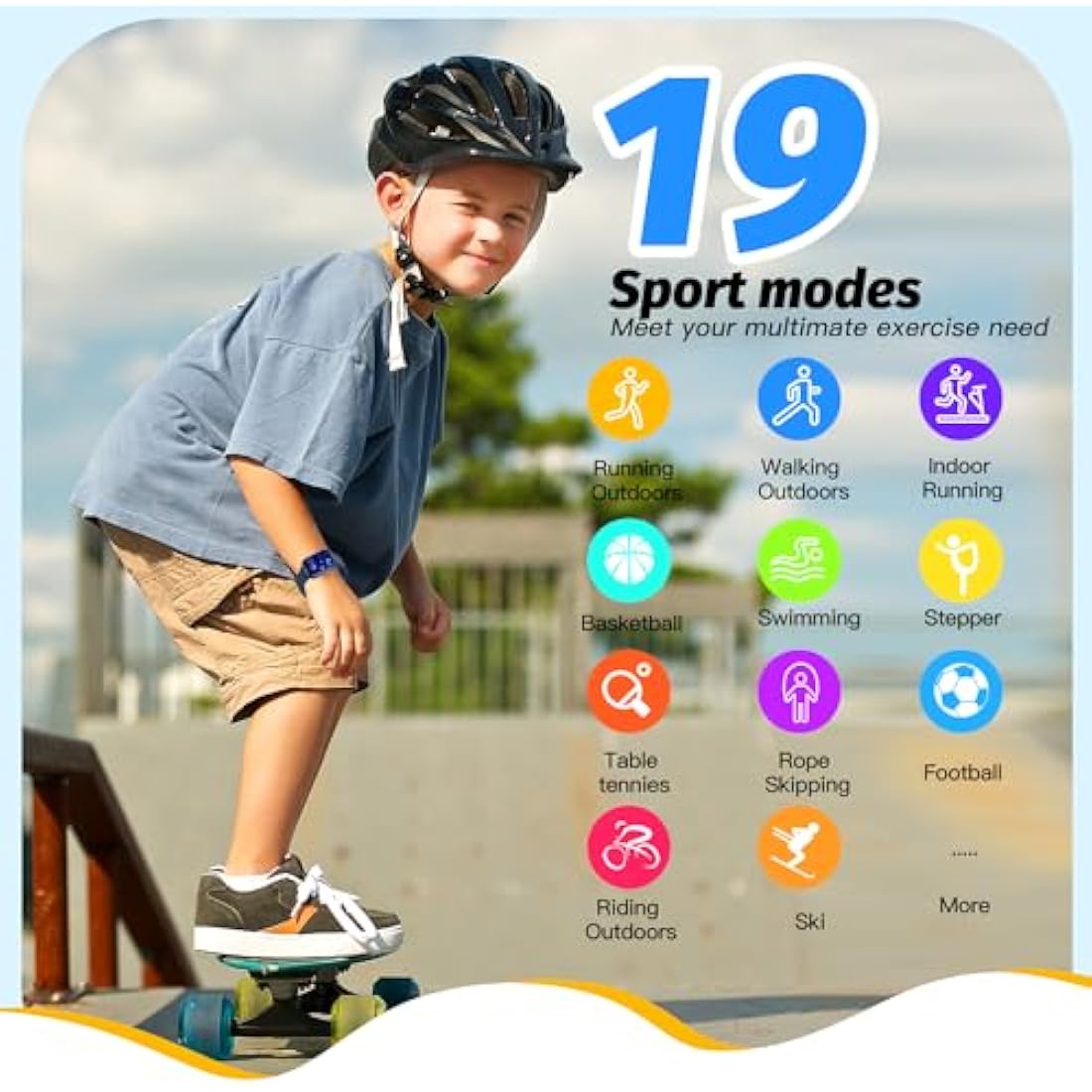 Kids Smart Watch – IP68 Waterproof Fitness Tracker (Blue)