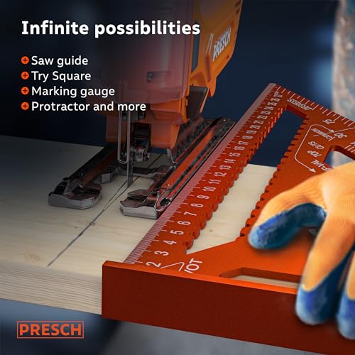 Presch Carpenters Square Set | 180mm & 300mm Milled Aluminum Tools
