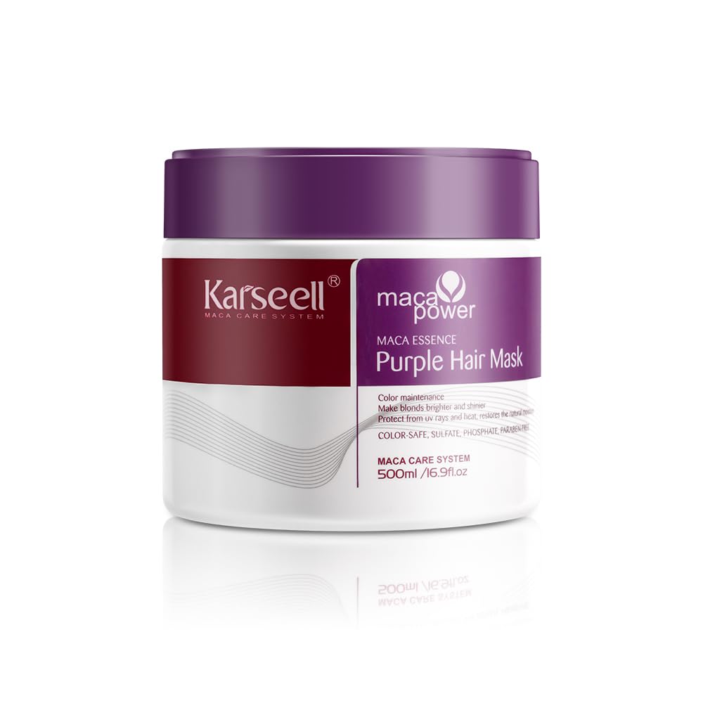 Karseell Purple Hair Mask 500ml - Anti-Yellow Toning for Blonde Hair