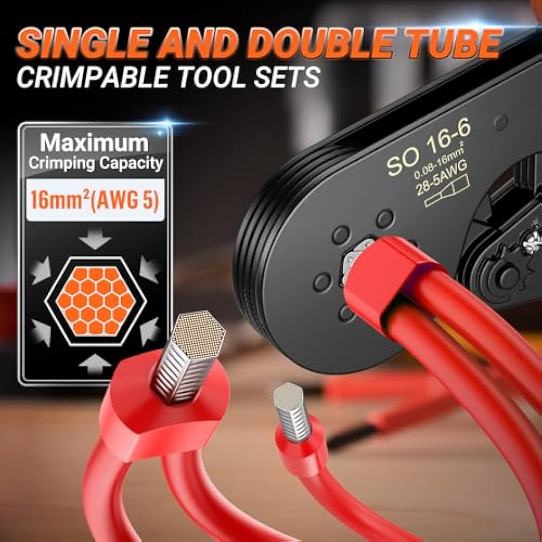 Preciva Ferrule Crimping Tool | 0.08-16mm² Ratchet Wire Crimper Pliers