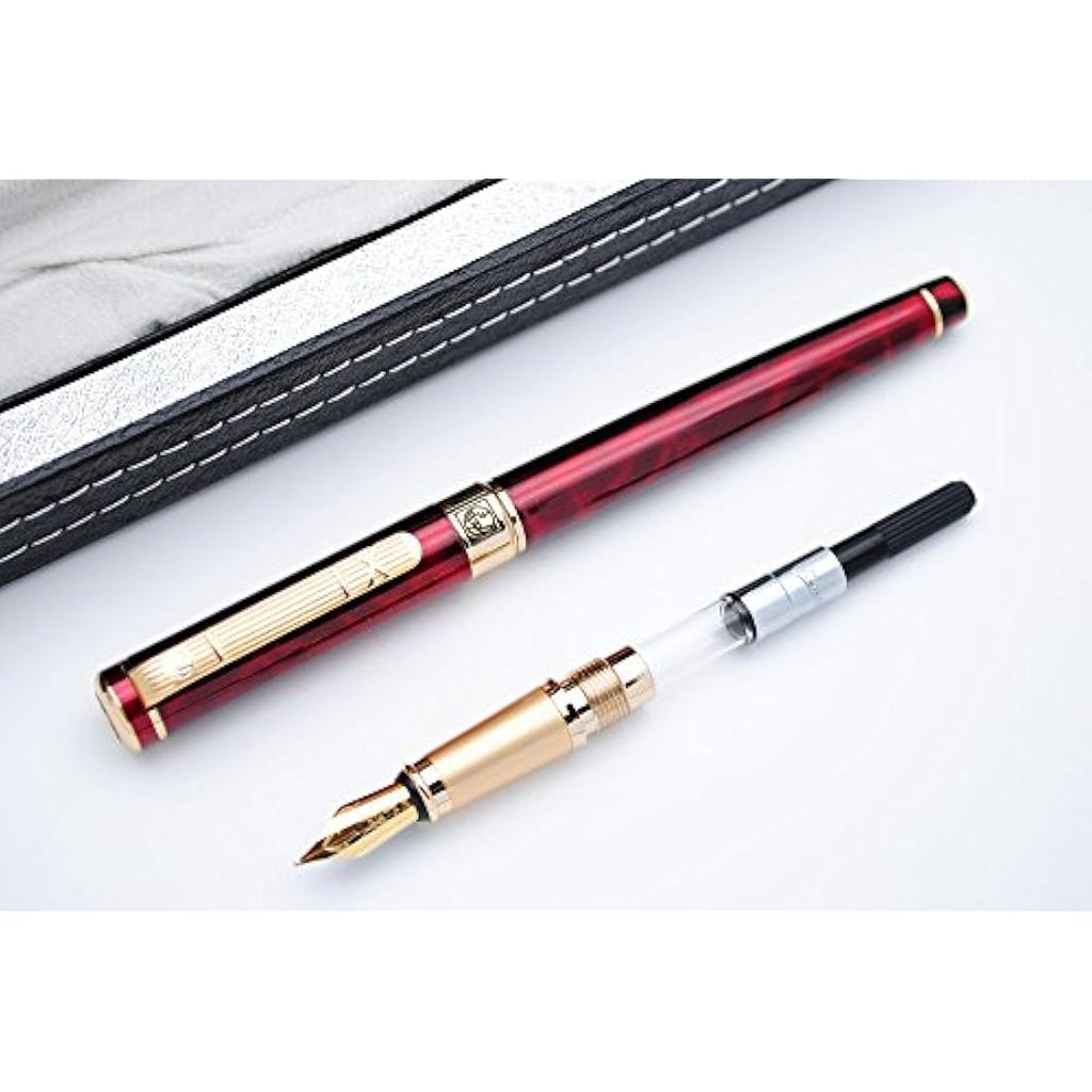 Picasso 902 Gentleman Fountain Pen – Carnelian Red with Medium Nib