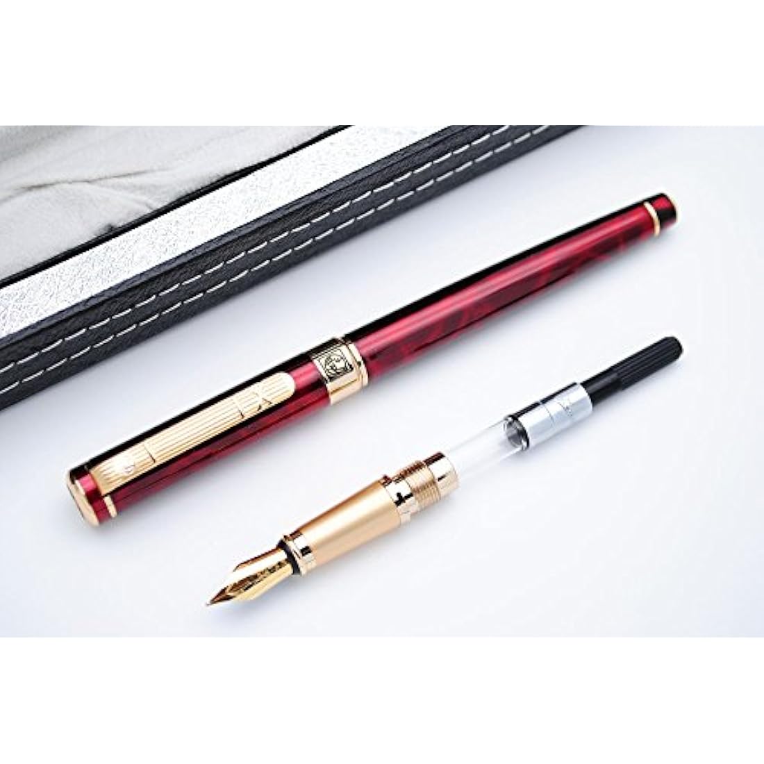 Picasso 902 Gentleman Fountain Pen – Carnelian Red with Medium Nib