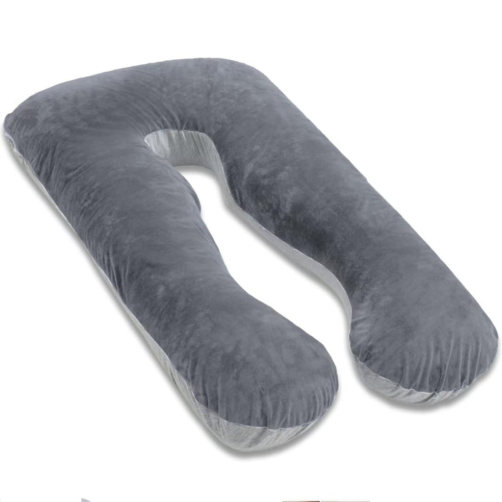 AS AWESLING U-Shaped Pregnancy Pillow - Full Body Maternity Support, Grey