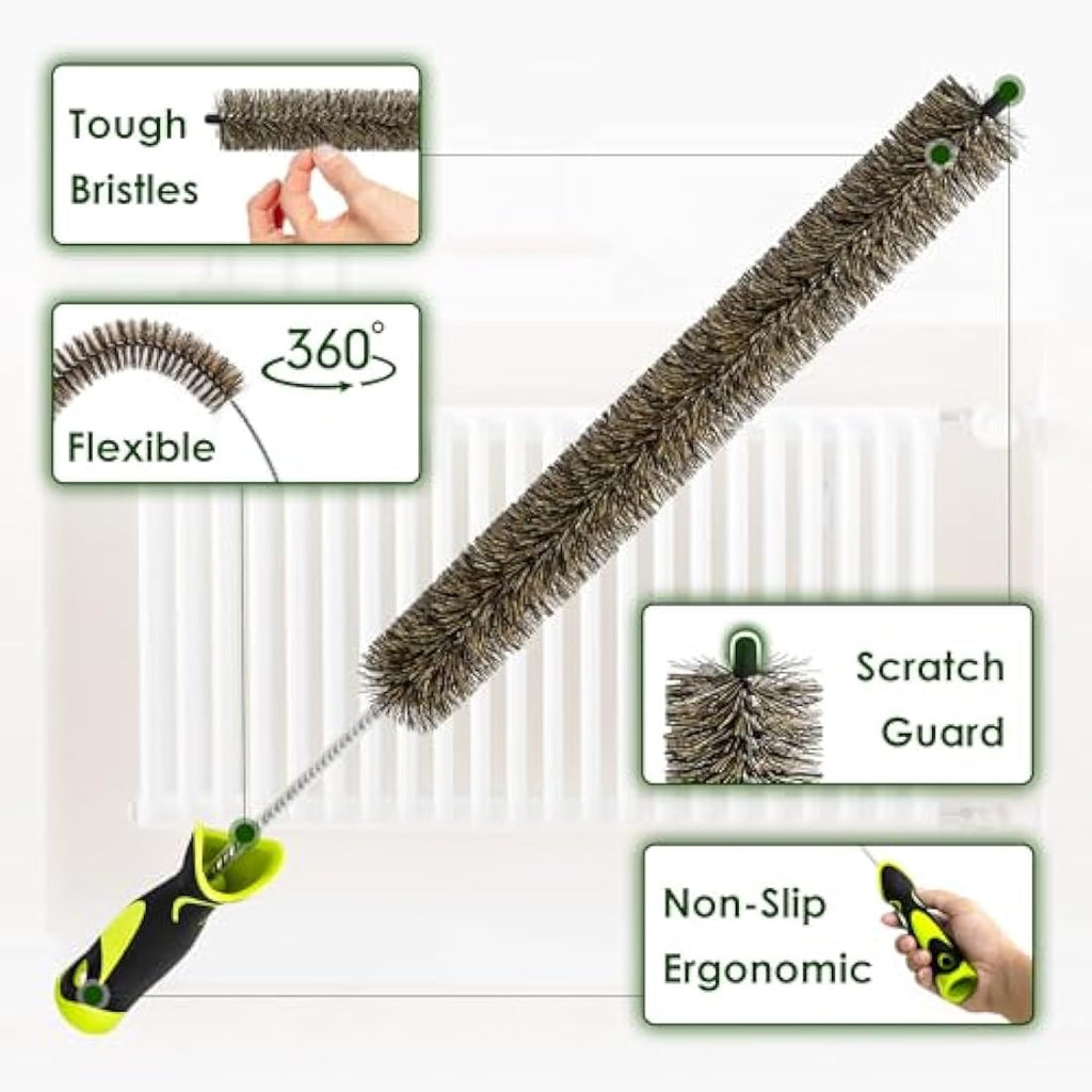 81cm Radiator Cleaner Brush | Flexible Natural Boar Bristles