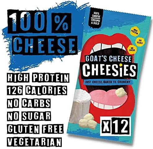 Cheesies Goat's Cheese Crunchy Keto Snack - High Protein (12 x 20g)