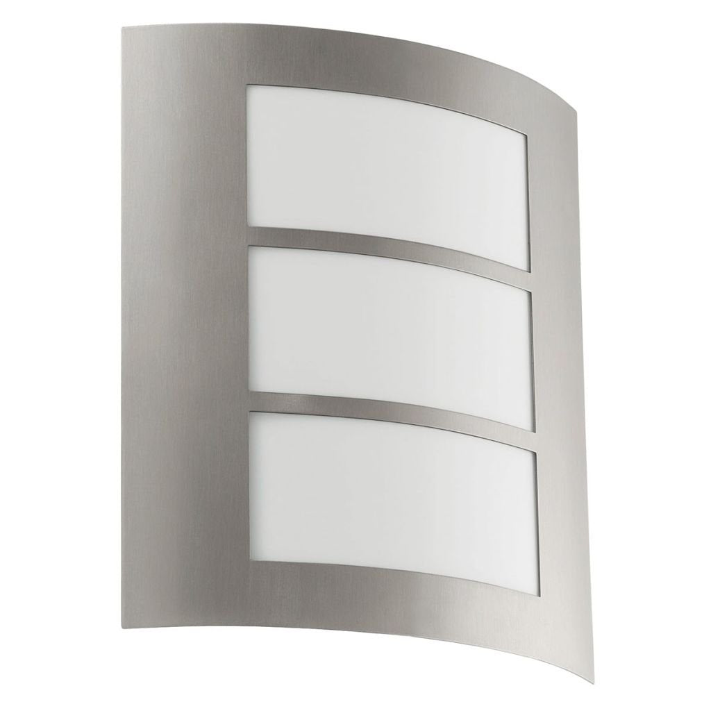 EGLO City Outdoor Wall Light – Modern Stainless Steel E27 Sconce