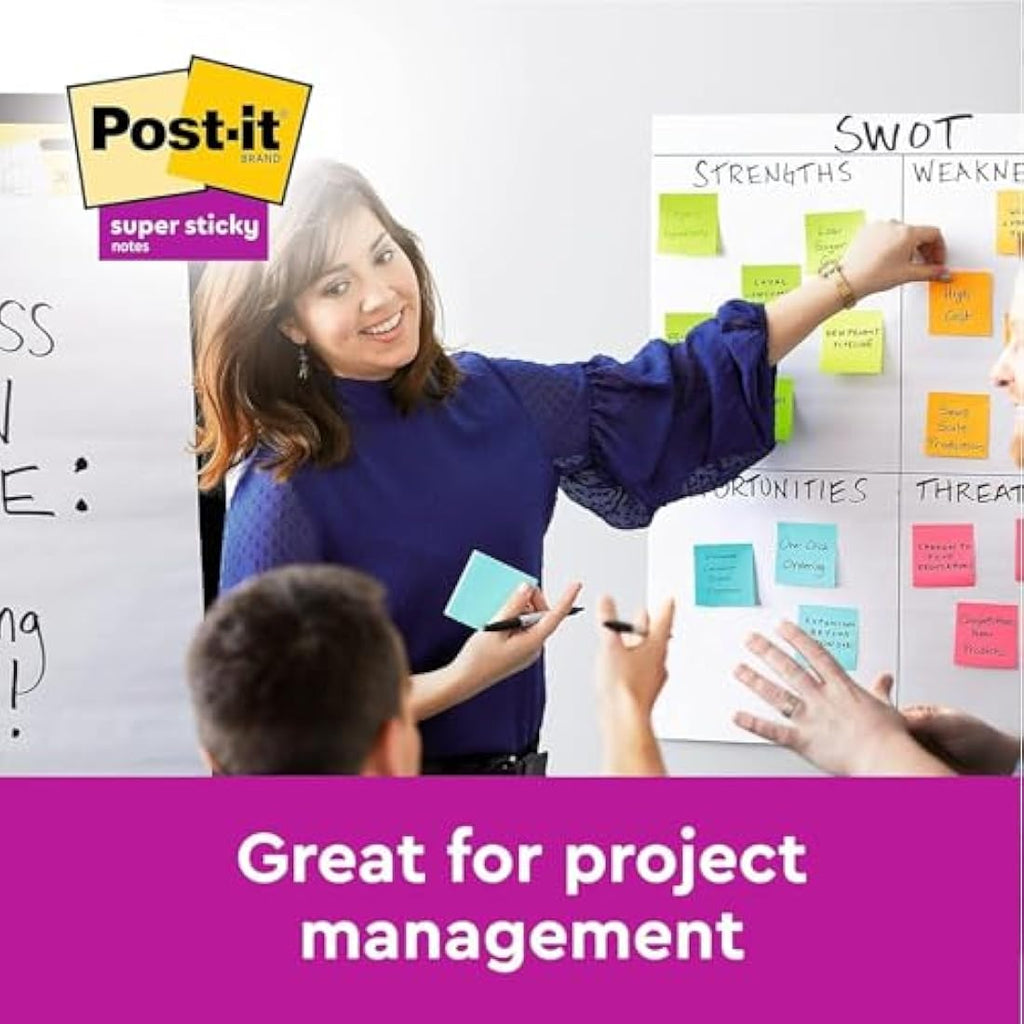 Post-it Super Sticky Notes – Ultra Yellow, 76x127mm, 12 Pads Pack