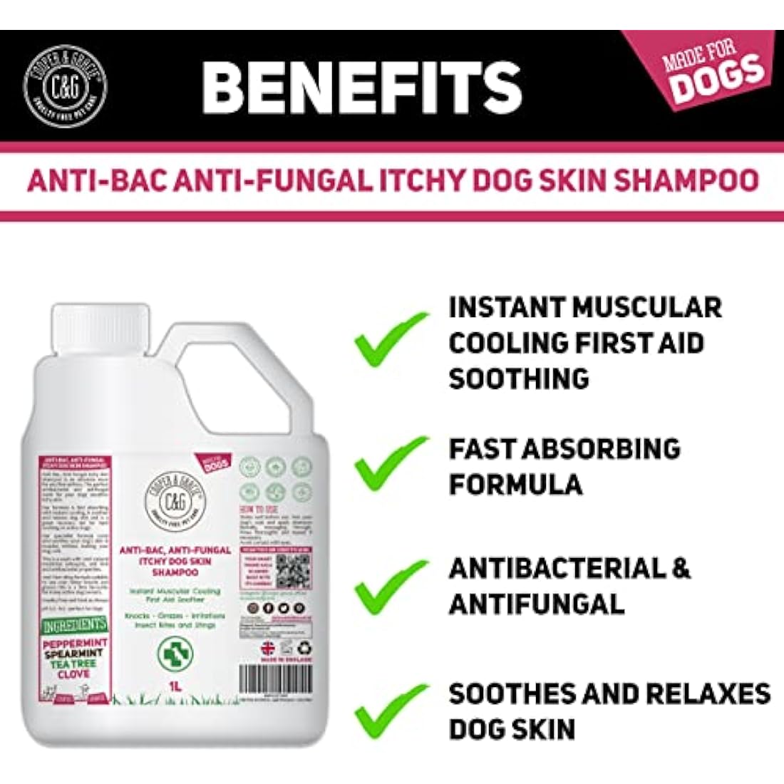 Jolof Store Natural Medicated Dog Shampoo for Itchy Skin – Antifungal