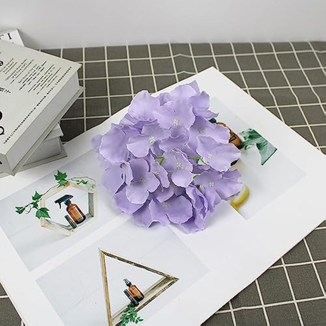 FagusHome 30 Pcs Silk Hydrangea Heads with Stems for Wedding Decor