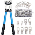 Brileine Battery Cable Crimping Tool Kit with 60PCS Copper Ring Terminals