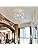 Vintage Farmhouse 3-Light Semi-Flush Mount White Cage Chandelier