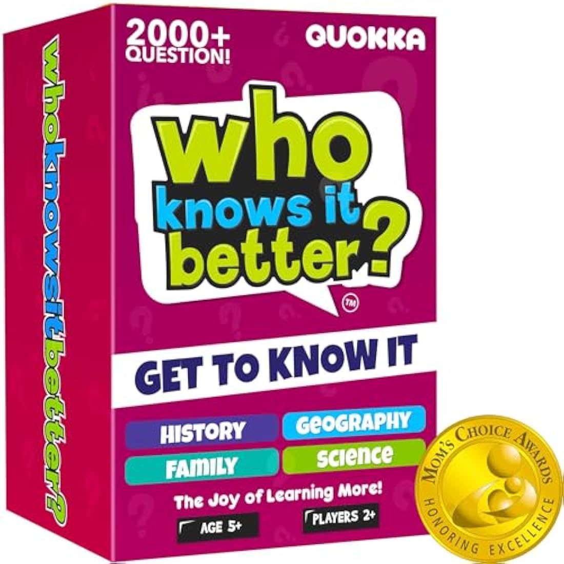 QUOKKA 4-in-1 Family Card Quiz Game | Educational Trivia for Ages 5+