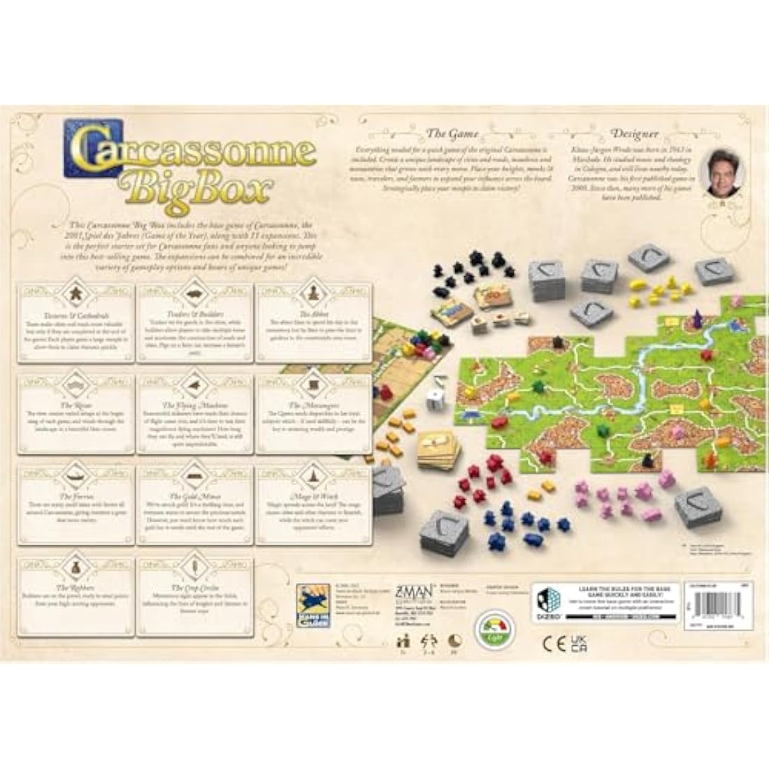 Z-Man Games Carcassonne Big Box 2022 - Strategy Board Game Starter Set