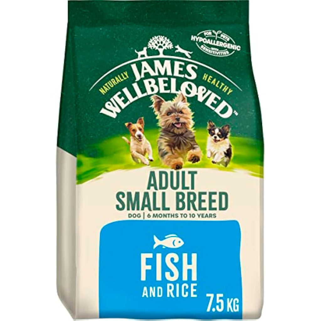 James Wellbeloved Small Breed Adult Dog Food - Fish & Rice, 7.5kg