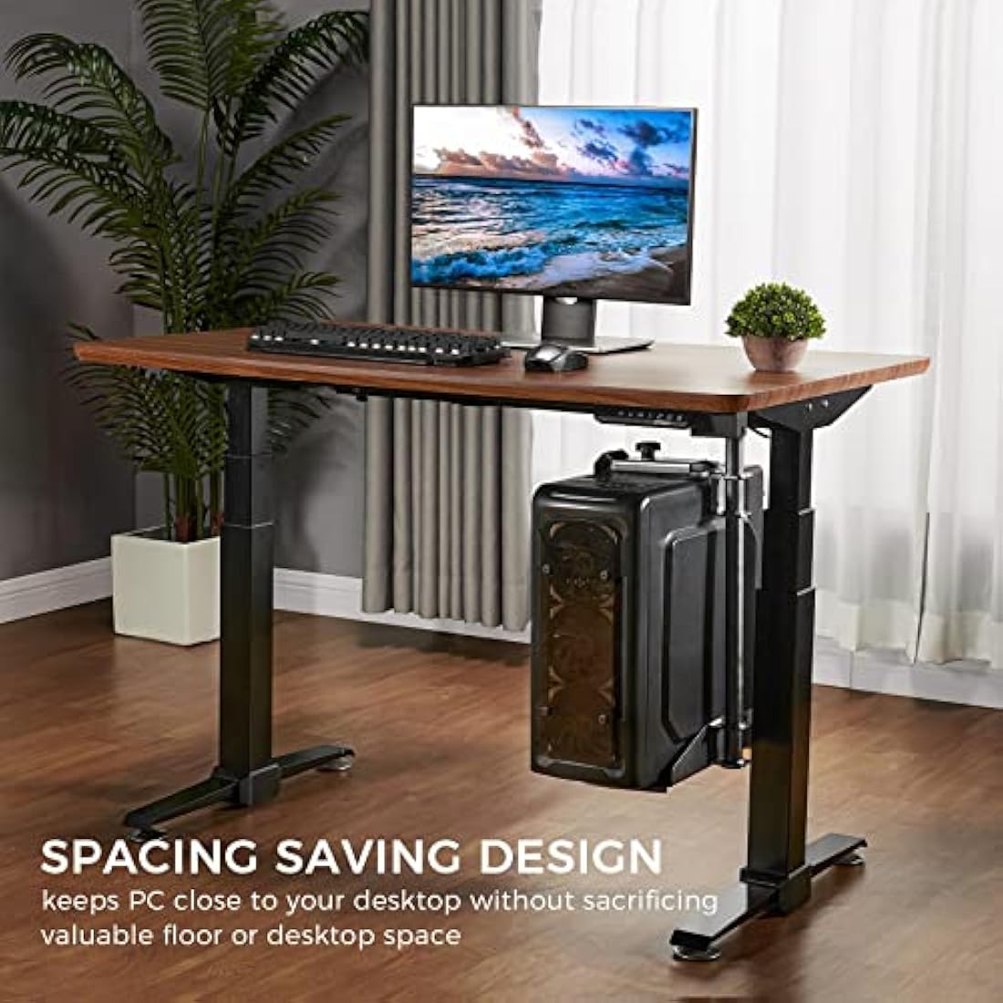 Eureka Ergonomic Under Desk PC Mount | 360° Swivel CPU Holder, Black