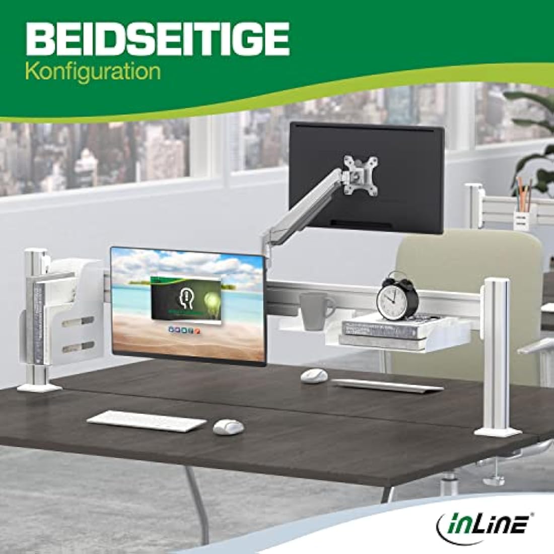 InLine Slatwall Monitor Mount | 17-32 Inch VESA Arm for Slatwall System